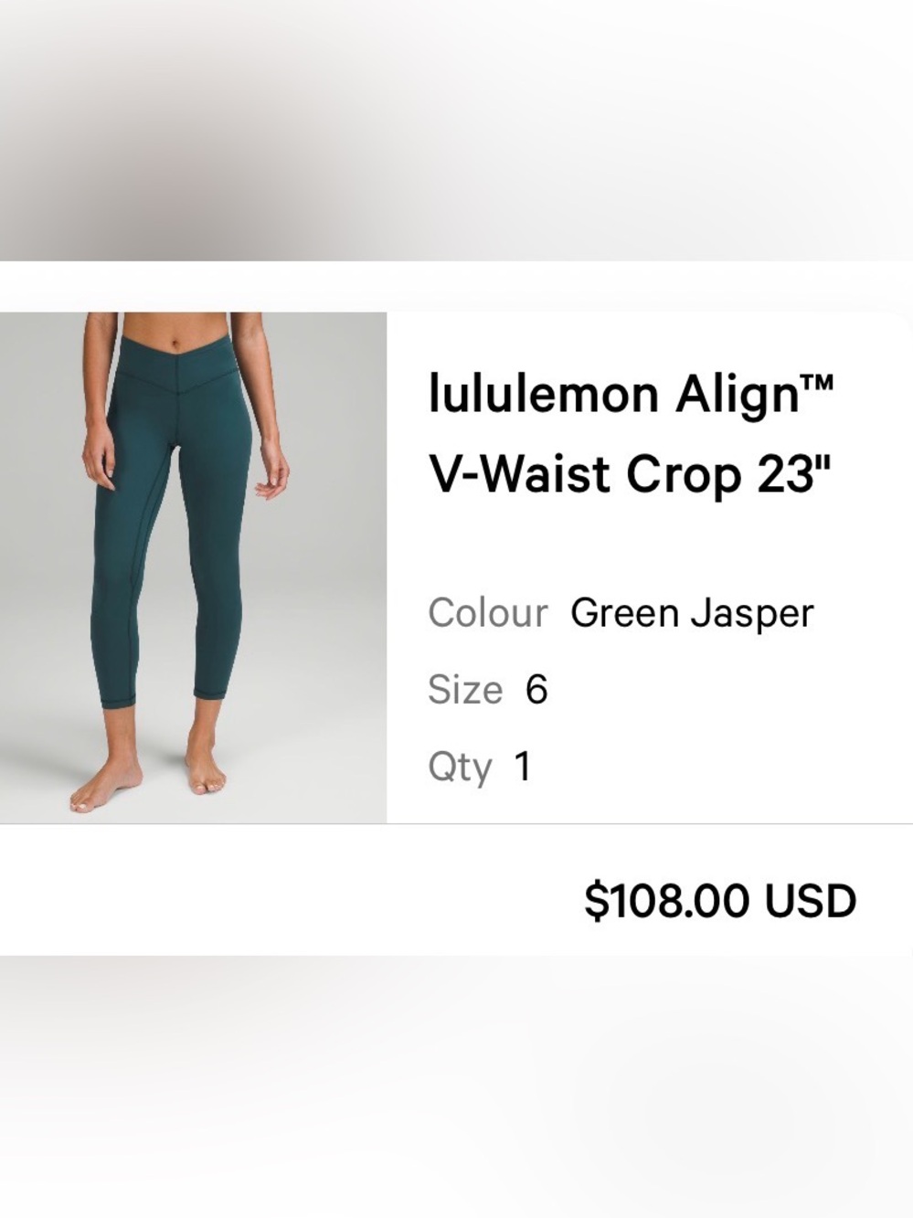 lululemon athletica v waist align green jasper